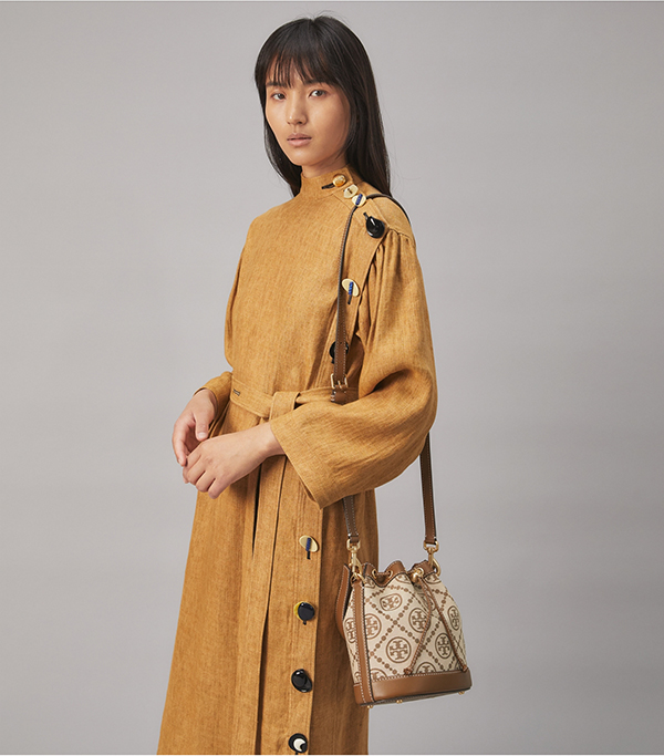 Tory Burch T Monogram 緹花水桶包 中號 Tory Burch T Monogram 緹花水桶包
