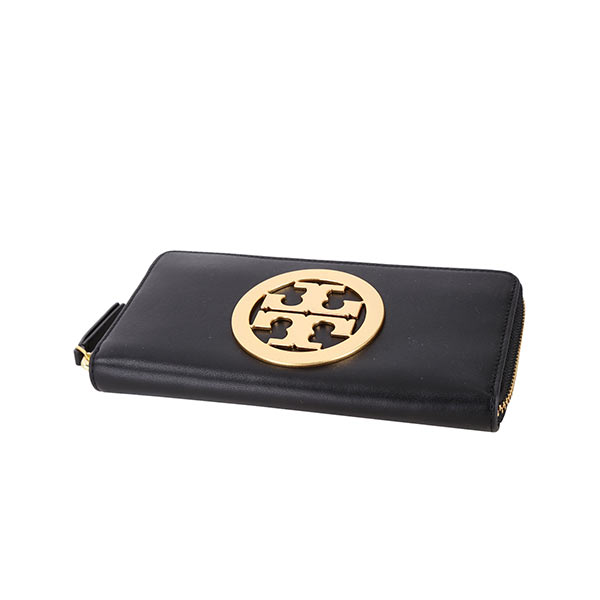 Tory Burch Charlie 雙T LOGO牛皮拉鍊長夾